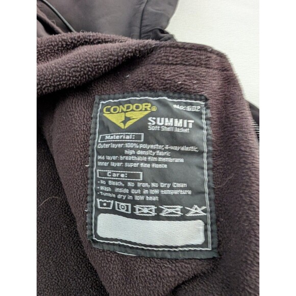 Condor Mens 602 Summit Black 4 Way Stretch Soft Shell Hooded Tactical Jacket XXL - Picture 5 of 8